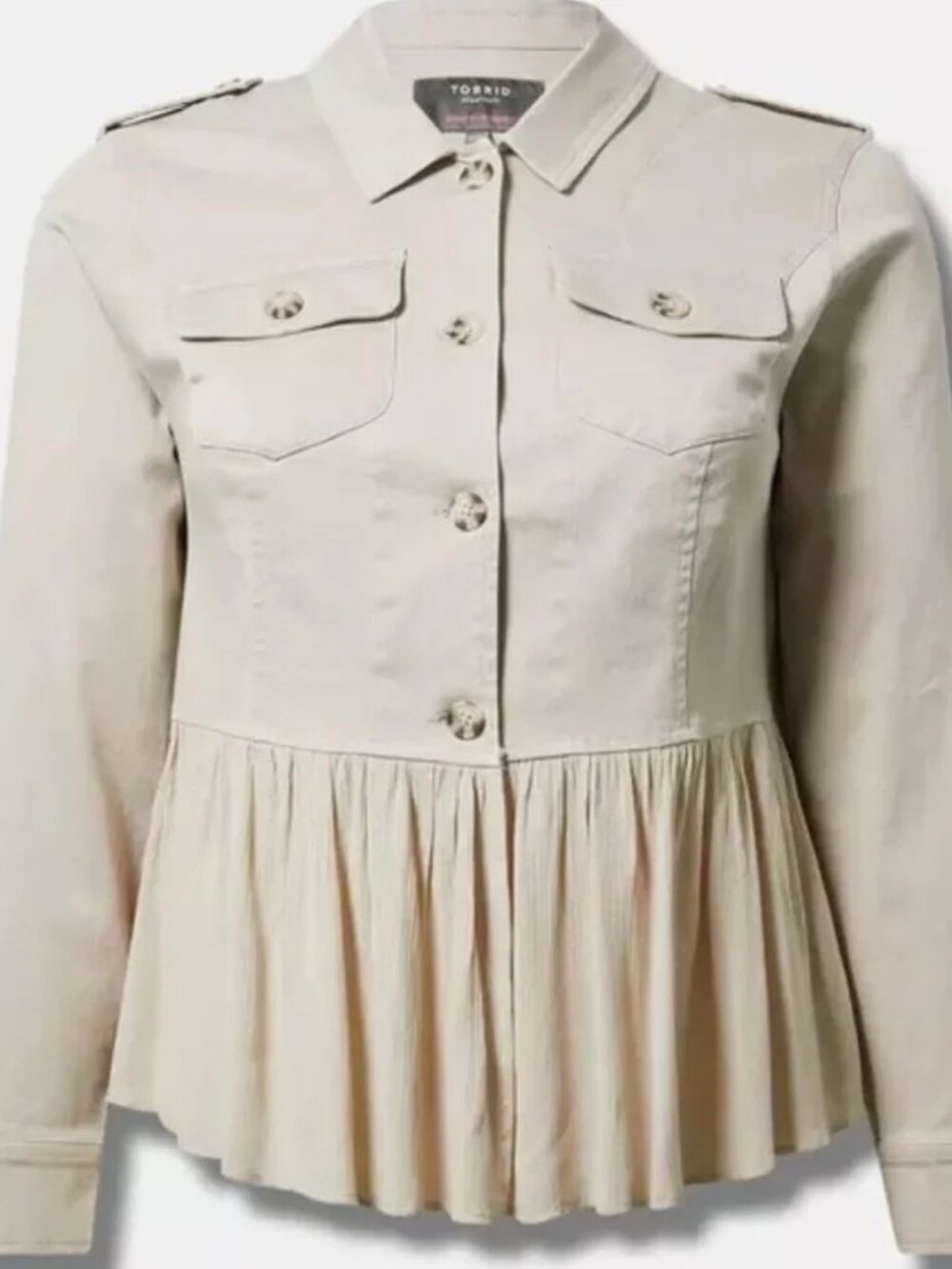 Torrid Stretch Twill Peplum Utility Jacket